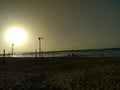 Sunset on the European beach